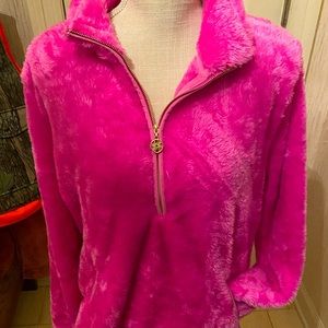 PRICE DROP 10% Lilly Pulitzer NWT Skipper Sherpa Popover in Wild Fuchsia, XL